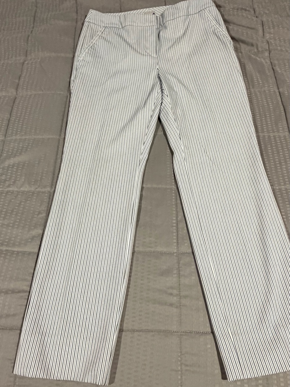 Chico's White with Black Pinstripe Chinos